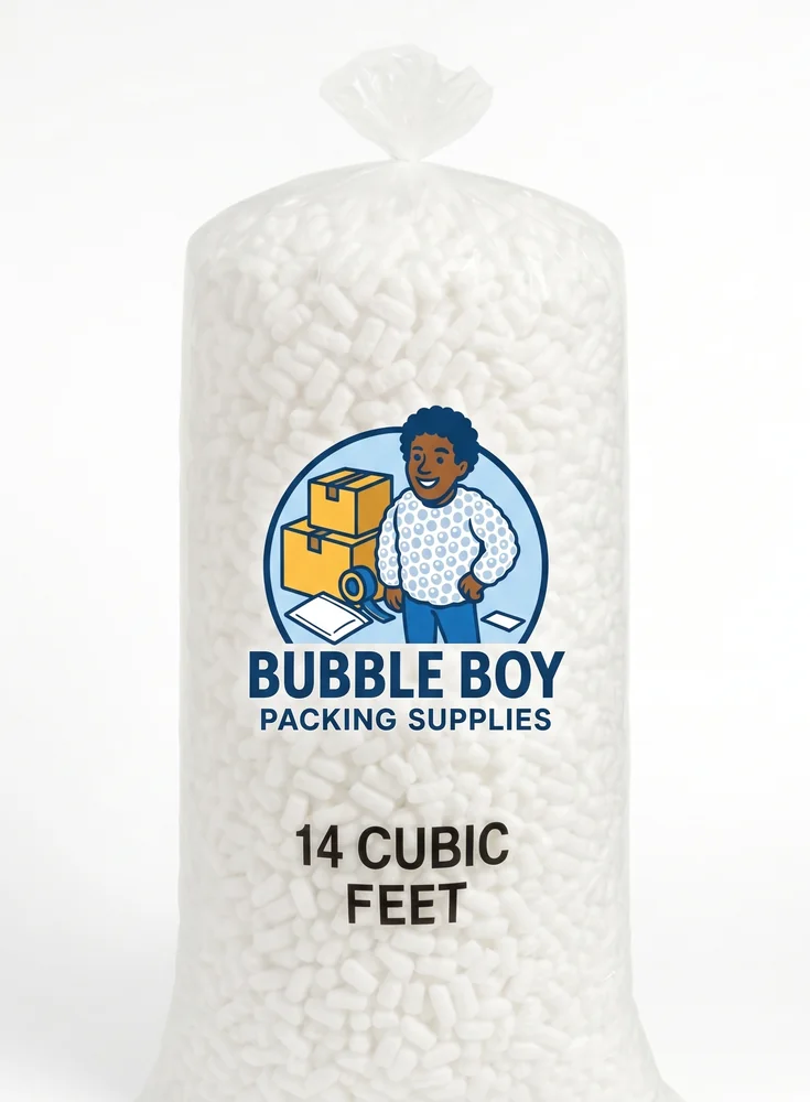 Bubble Boy Packing Peanuts – 14 Cubic Feet Bag – Lightweight Void Fill for Shipping & Moving